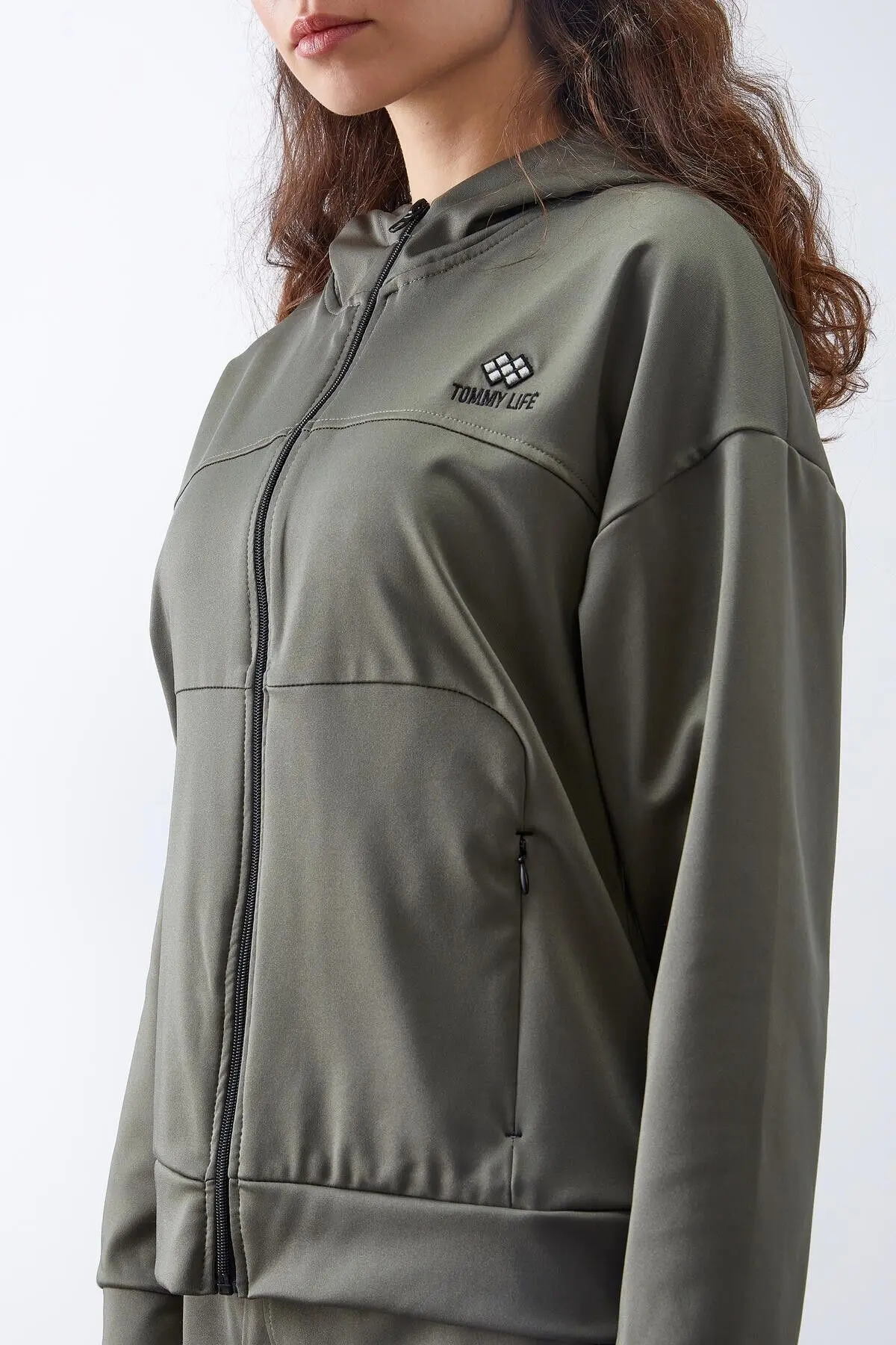 Çağla Kapüşonlu Gizli Cep Detaylı Standart Kalıp Kadın Eşofman Takımı - 95306