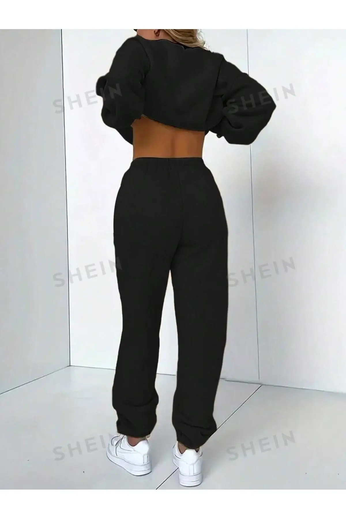 Baskısız Kışlık Eşofman Takımı Sweatshirt Eşofman Altı