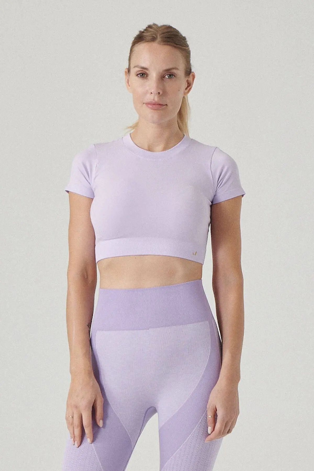 Jerf Captiva Yumuşak Dokulu & Esnek Crop Top Mor