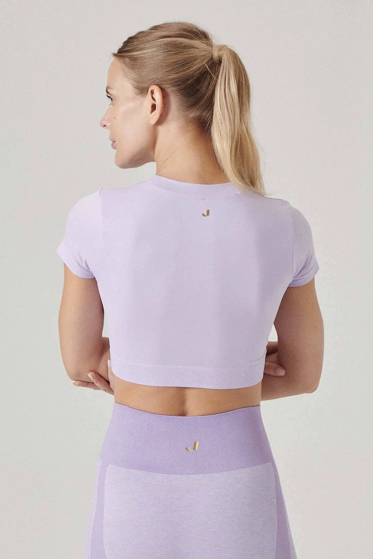 Captiva Yumuşak Dokulu & Esnek Crop Top Mor
