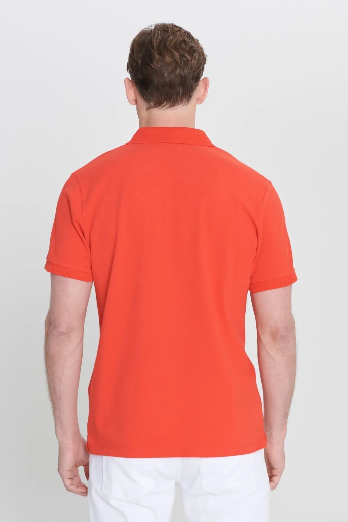 Erkek Narçiçeği %100 Pamuk Kıvrılmaz Pike Polo Yaka Slim Fit Dar Kesim Tişört