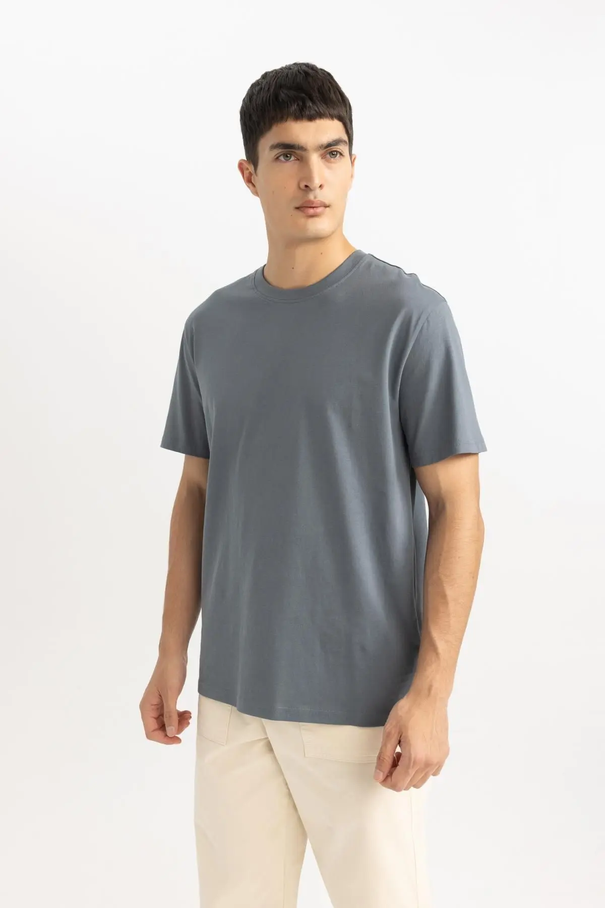 Defacto New Regular Fit Bisiklet Yaka Kısa Kollu %100 Pamuk Basic Tişört V7699az24sp