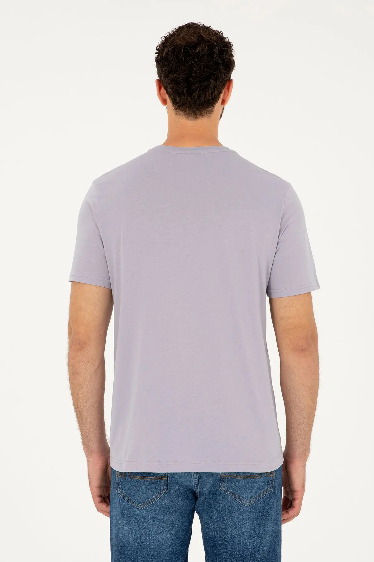 Erkek Gri Basic Tişört 50294224-VR024
