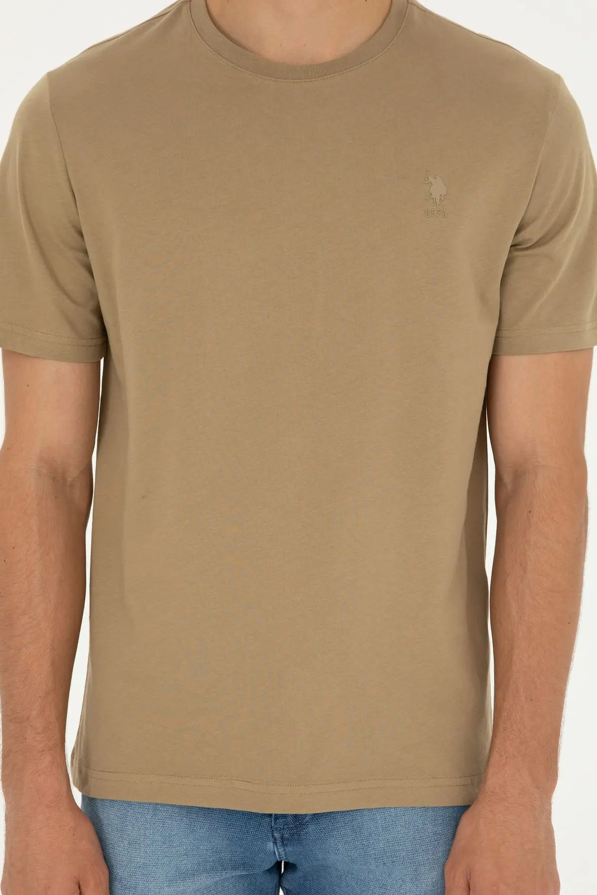 Erkek Haki Basic Tişört 50294224-VR027