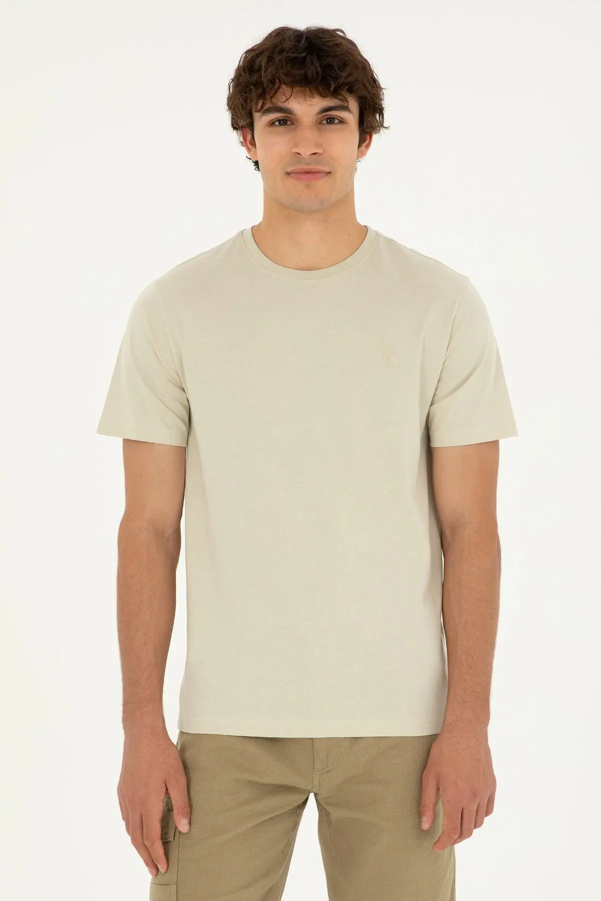 U.S. Polo Assn. Erkek Taş Basic Tişört 50294224-VR049