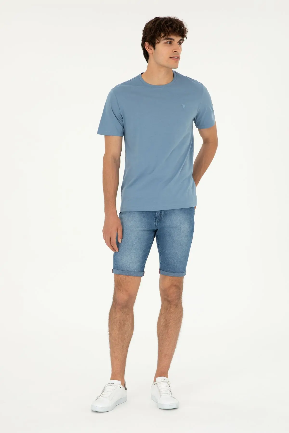 Erkek İndigo Basic Tişört 50294224-VR028