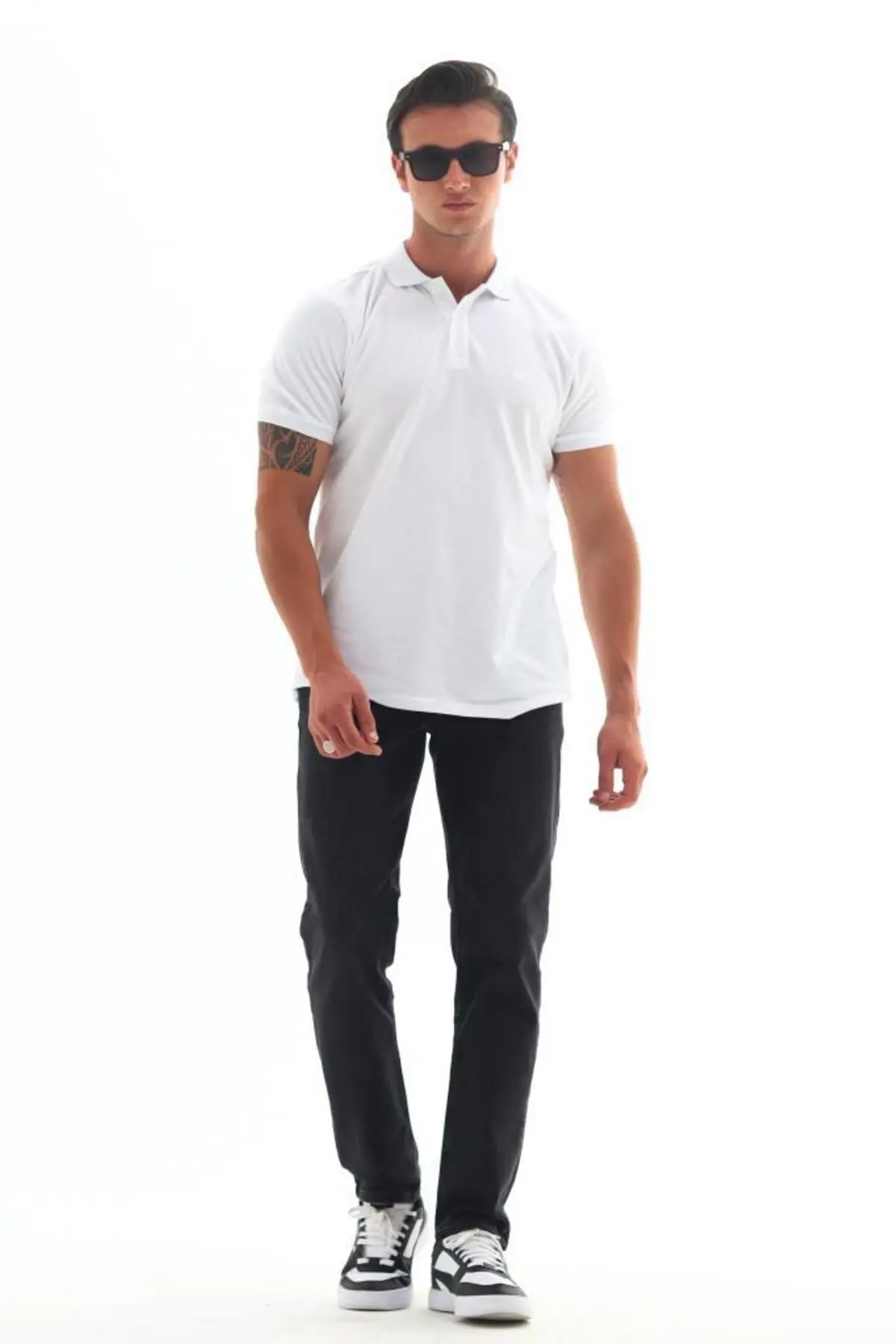 Erkek Antrasit Füme Fit Boru Paça Esnek Likralı Denim Jeans Kot Pantolon Hlthe001936k