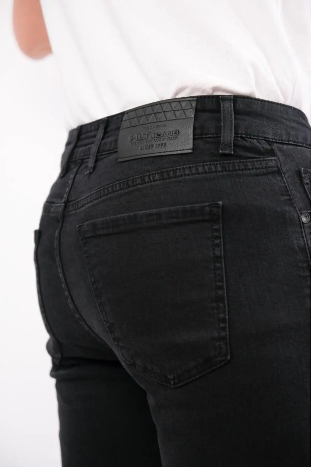 Erkek Antrasit Füme Fit Boru Paça Esnek Likralı Denim Jeans Kot Pantolon Hlthe001936k