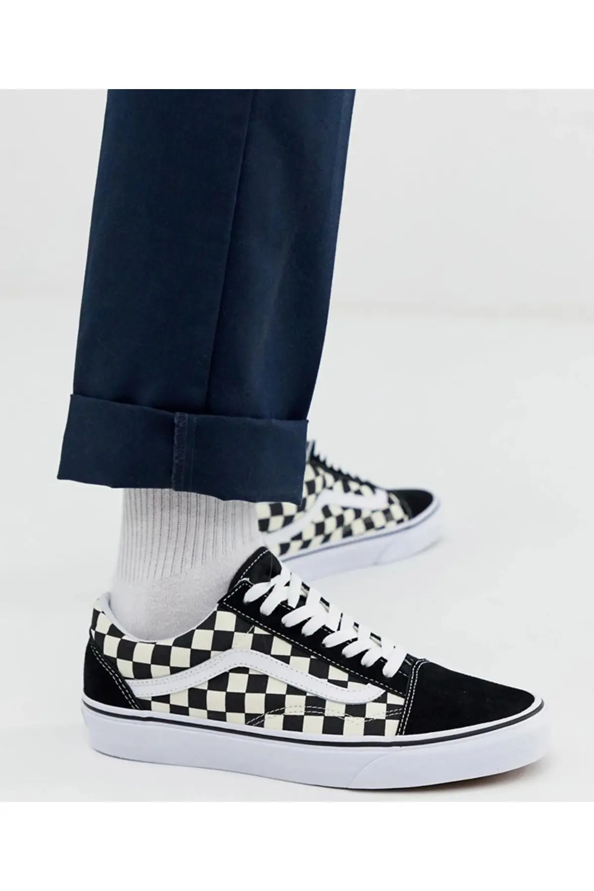 Vans Old Skool Günlük Spor Ayakkabı Sneaker Kareli Siyah