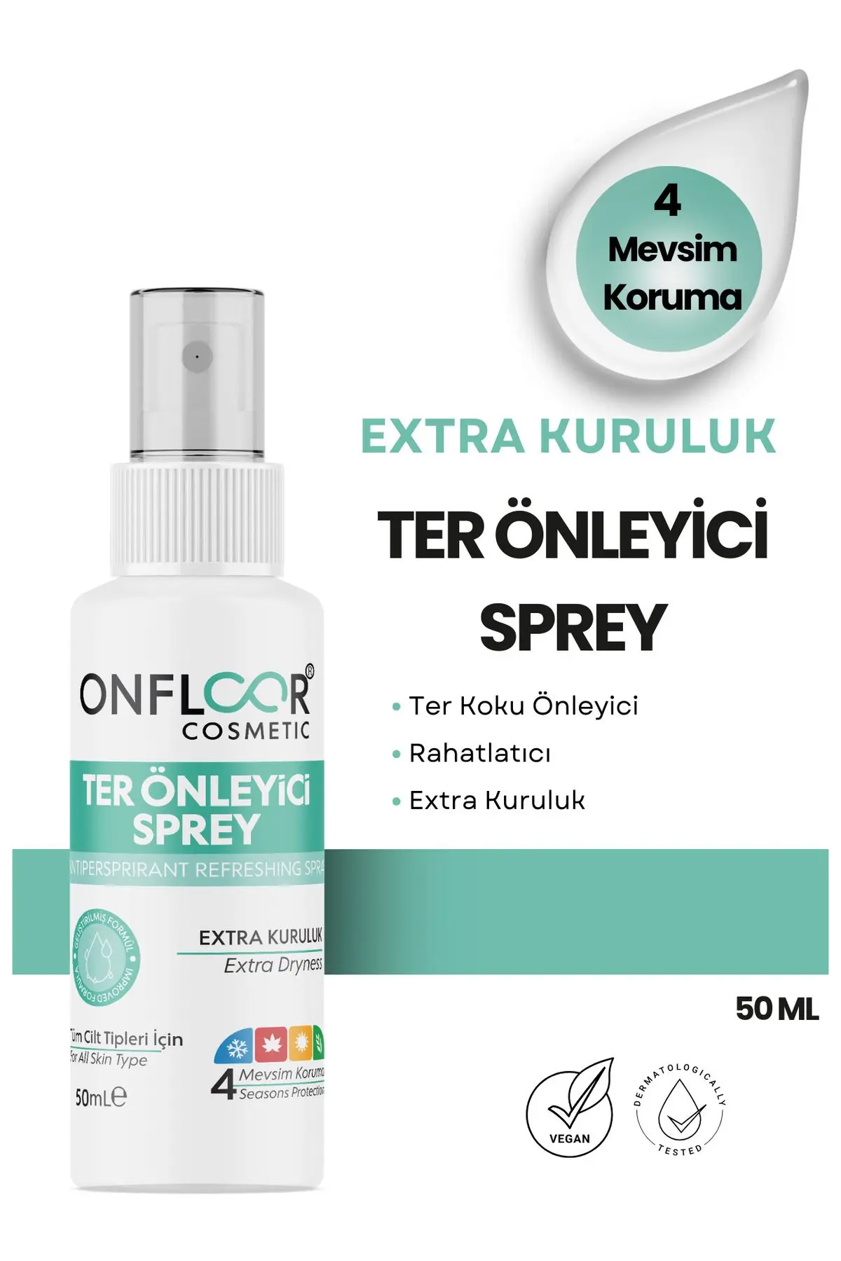 ONFLOOR COSMETİC Terleme Önleyici Ve Ter Kokusuna Karşı Koruma Tüm Vücut İçin Etkili Formül