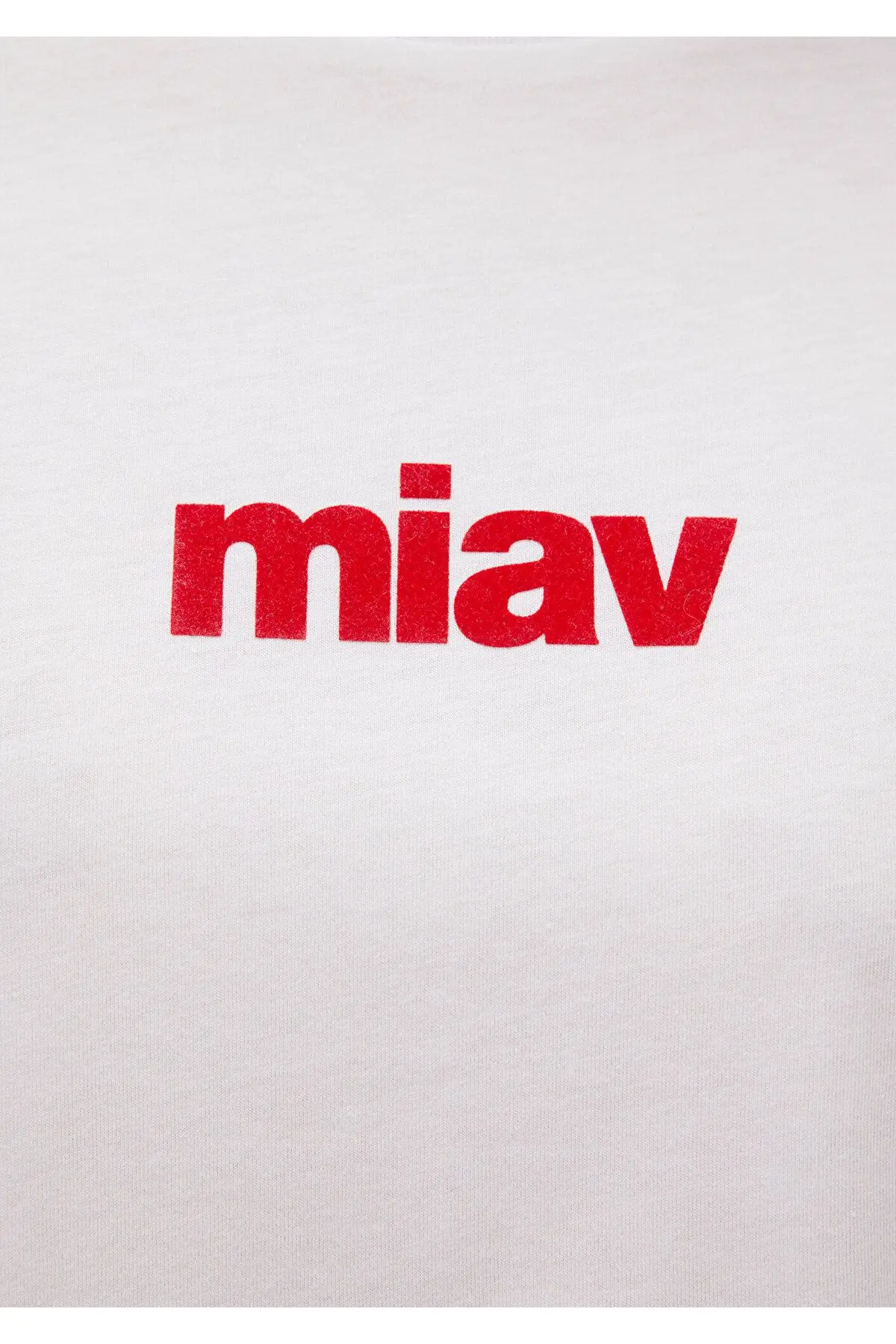 Kırmızı Miav Baskılı Beyaz Tişört Regular Fit / Normal Kesim 1610622-86417