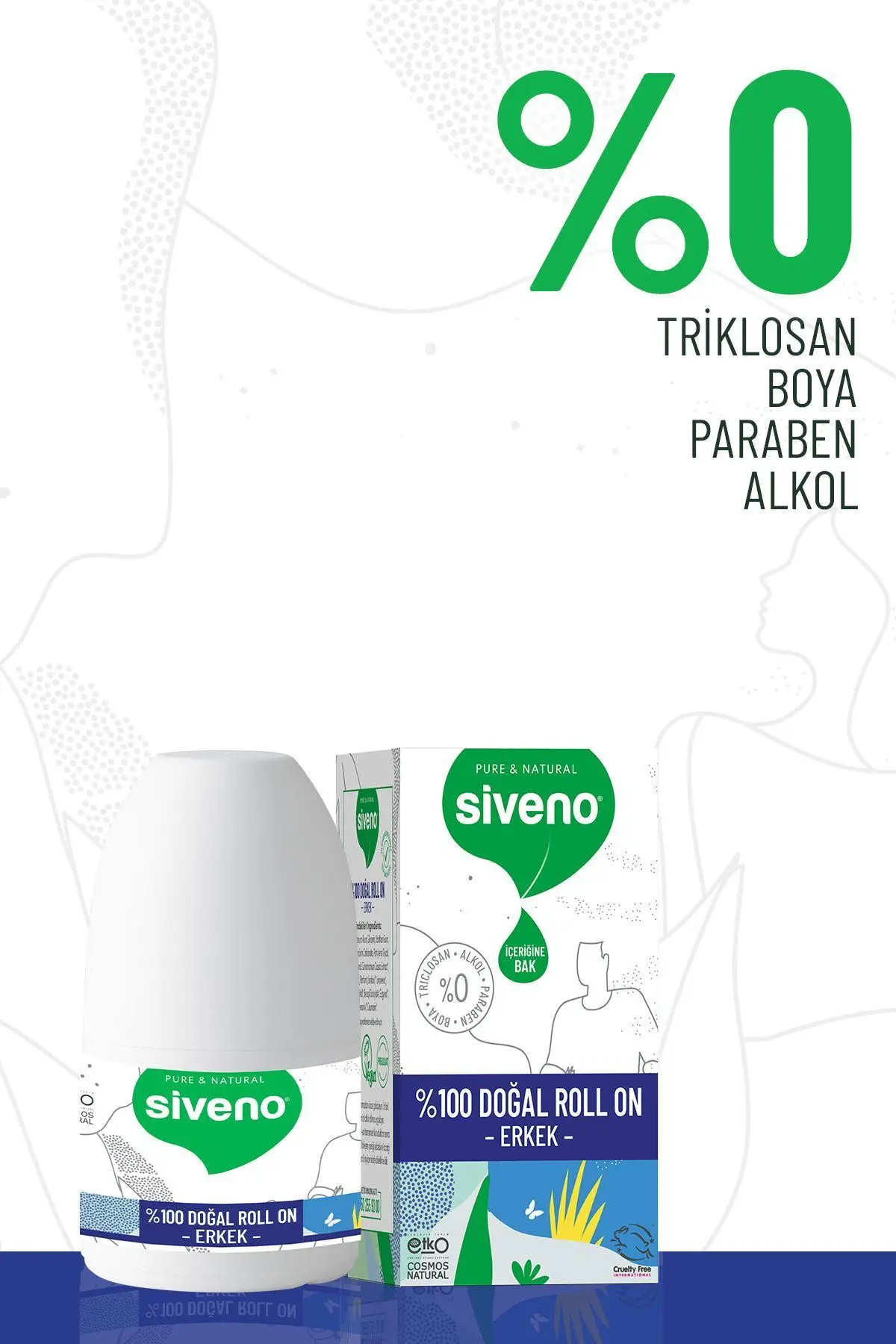 %100 Doğal Roll-on Erkek Deodorant Ter Kokusu Önleyici Bitkisel Leke Bırakmayan Vegan 50 ml