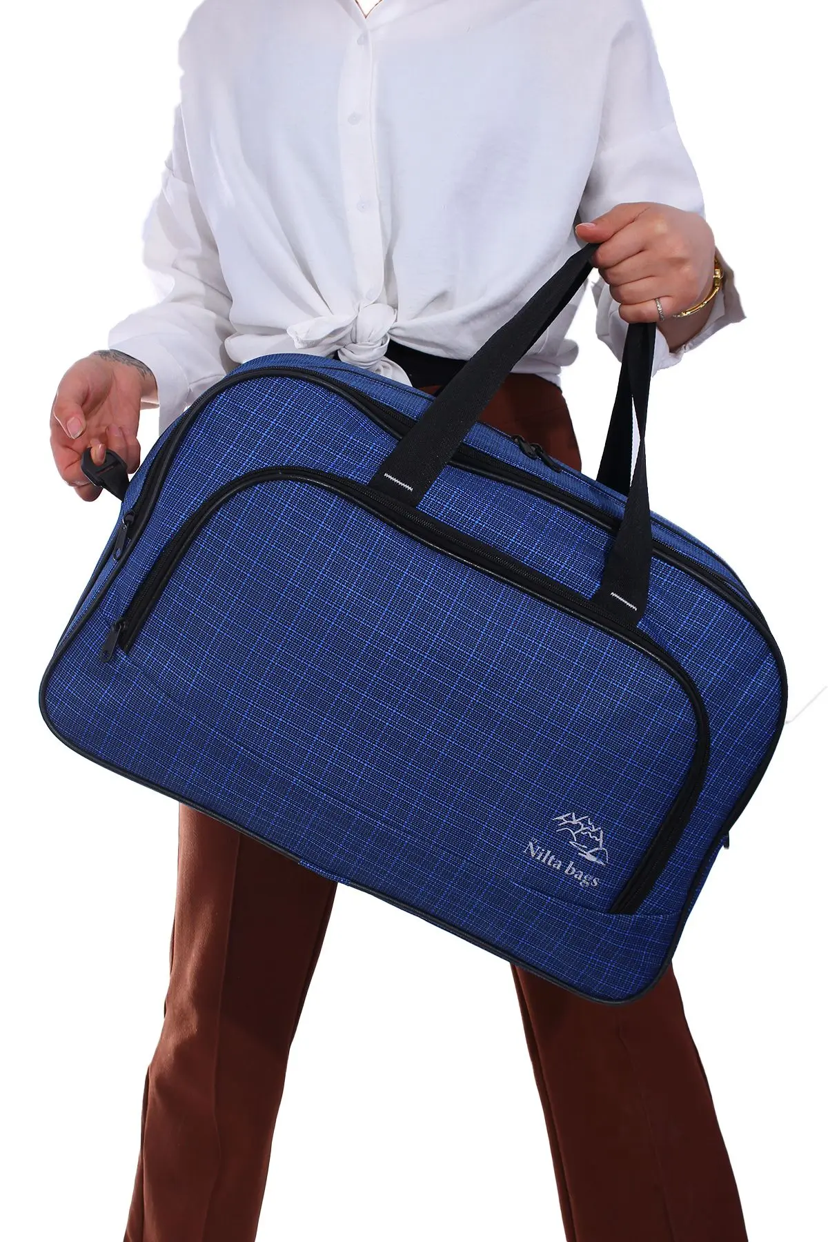 Fiyaka Nil-01 Unısex Havlu Kumaş Hostes Valiz Seyahat Tatil Spor Hastane Çok Gözlü El Ve Omuz Çantası Kabin