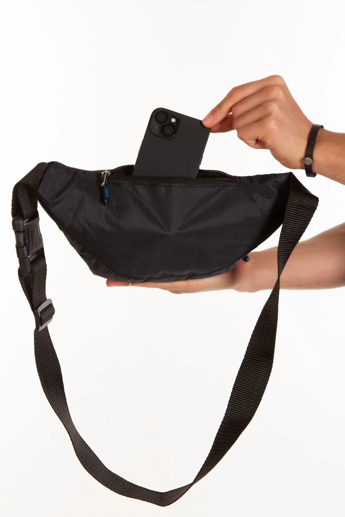 Su Geçirmez Kulaklık Usb Çıkışlı Unisex Siyah Çapraz Askılı Bel Omuz Ve Spor Çanta