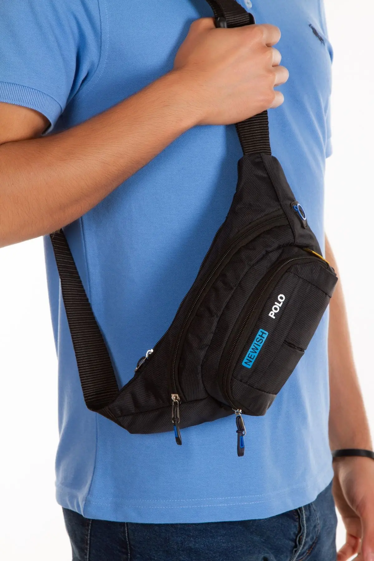 Su Geçirmez Kulaklık Usb Çıkışlı Unisex Siyah Çapraz Askılı Bel Omuz Ve Spor Çanta