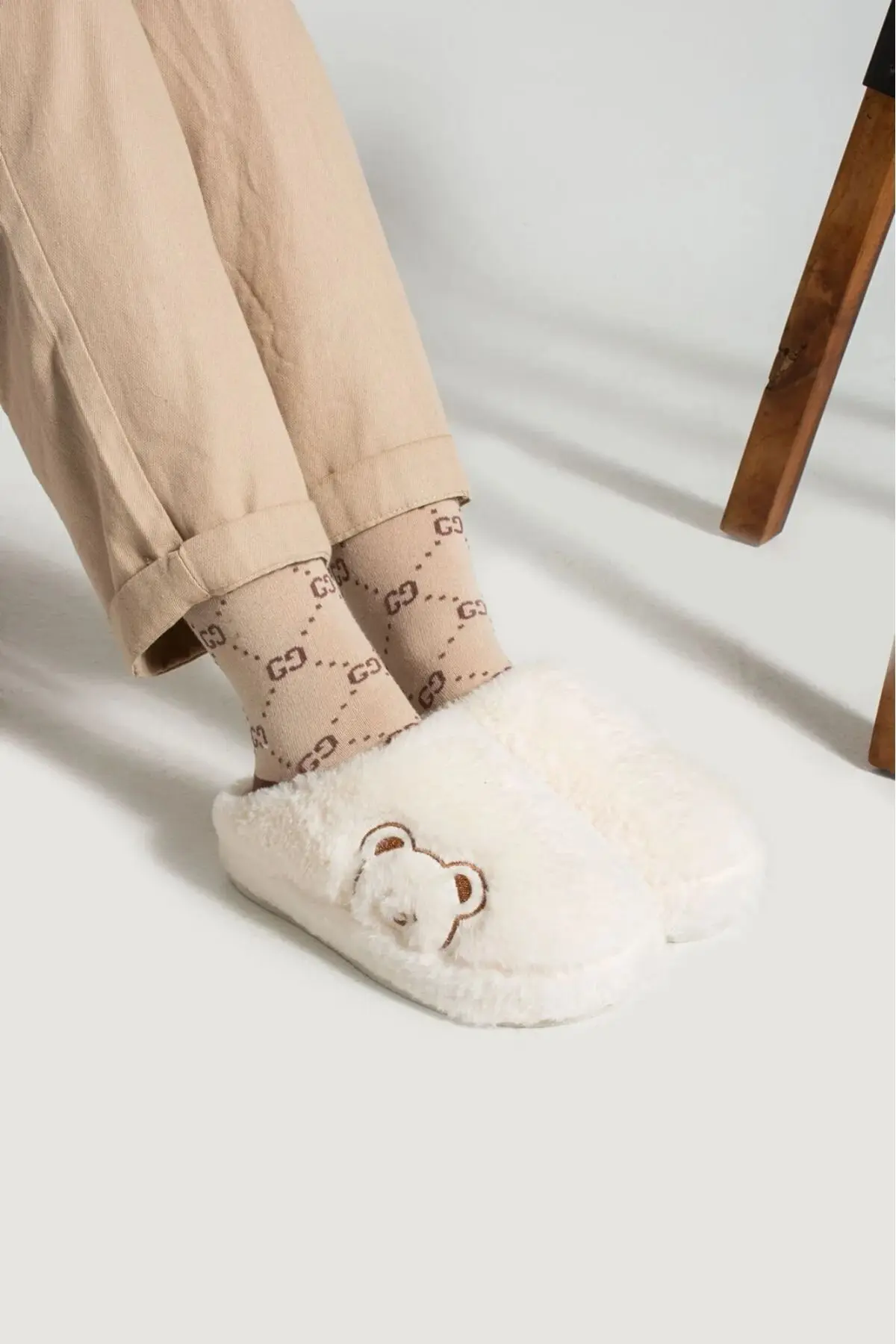 3'lü Paket Peluş Kışlık Terlik Ev Terliği Çeyiz Bohça Seti Misafir Terliği