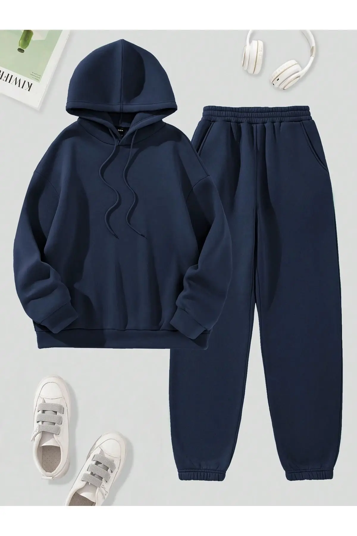 EYAX MODA UNISEX EŞOFMAN TAKIMI - BÜYÜK BEDEN KAPÜŞONLU TAKIM