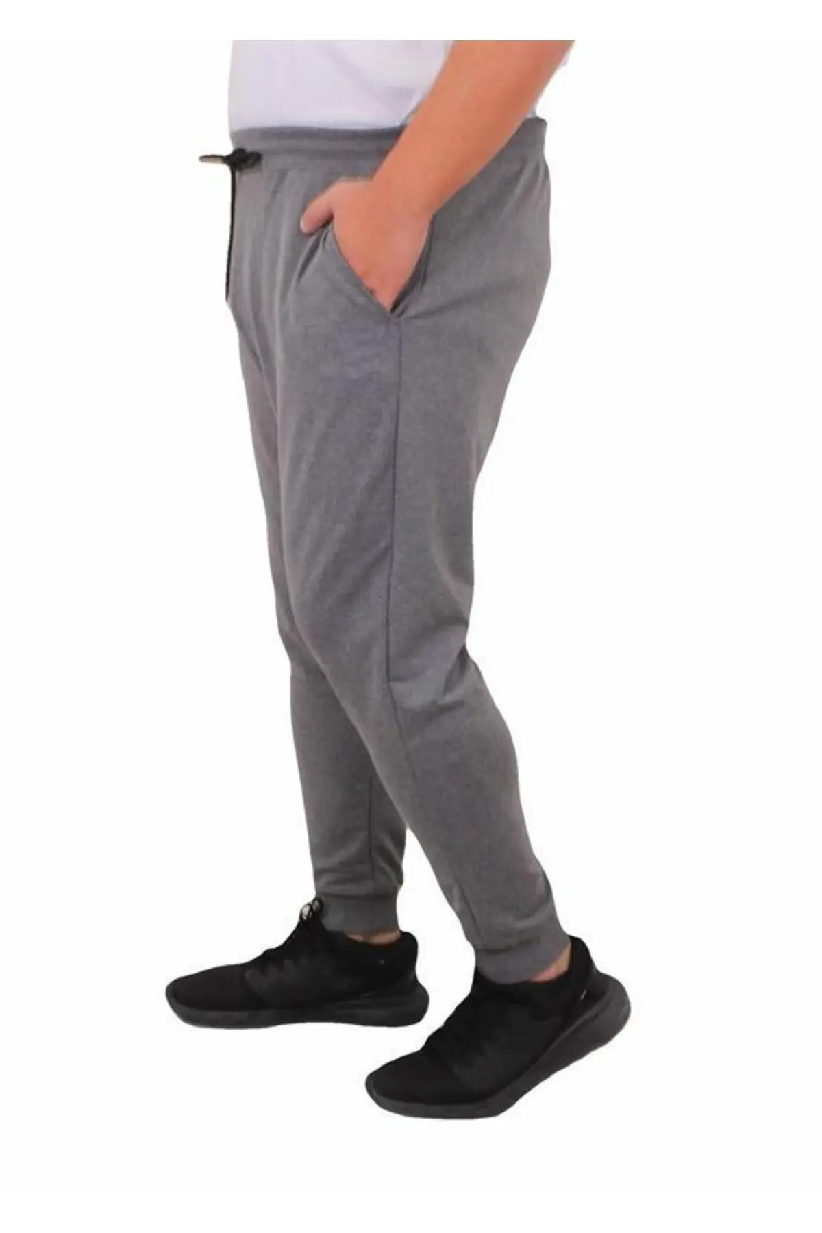 Starbattal Büyük Beden Basic Eşofman Altı Full Lycra 11516 GRI MELANJ