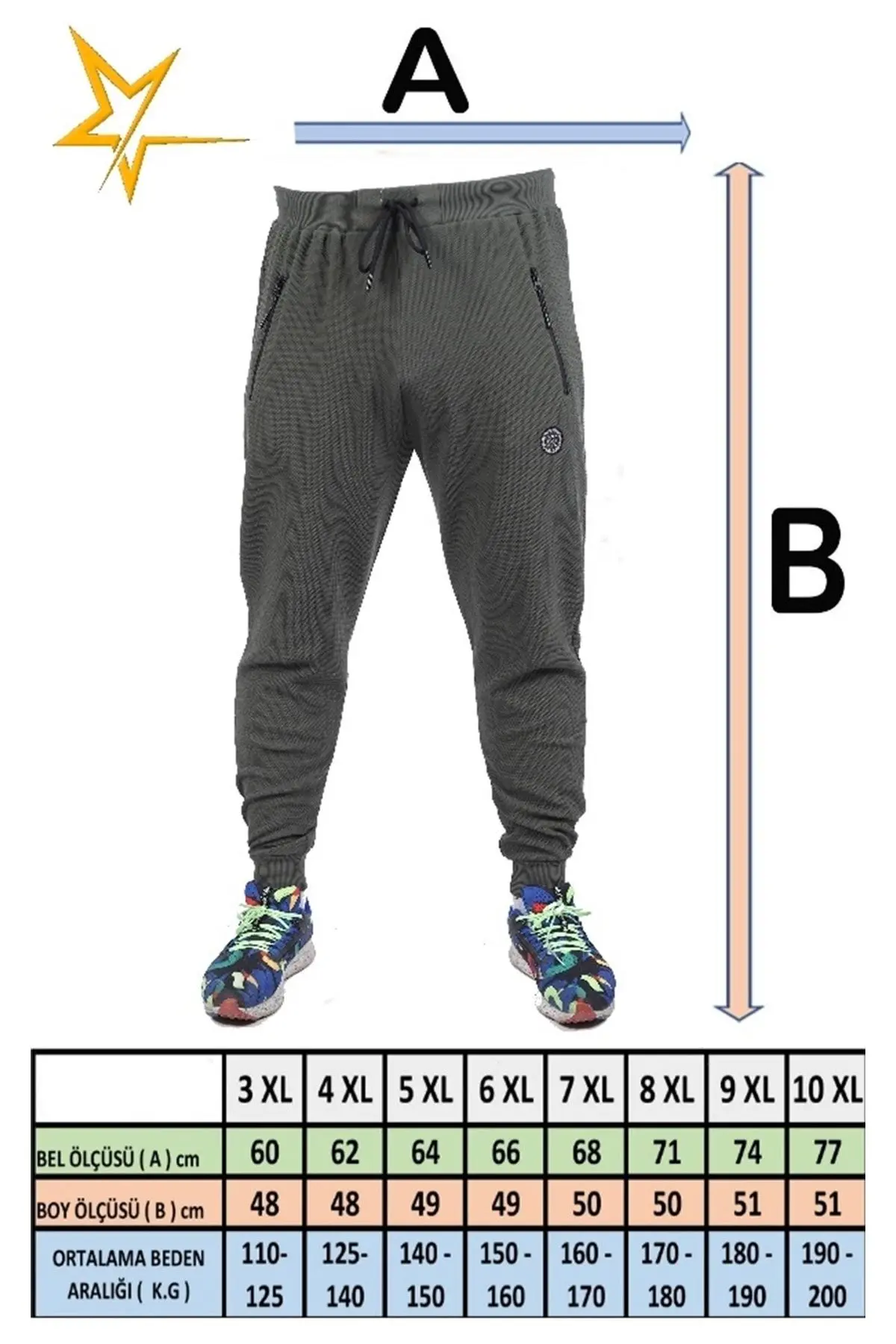 Büyük Beden Basic Eşofman Altı Full Lycra 11516 Hakı