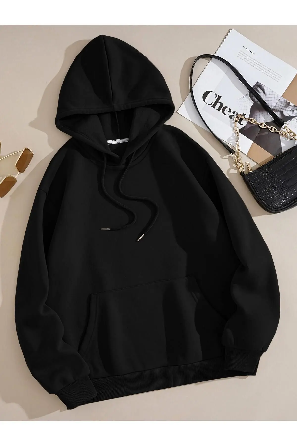 EYAX MODA Unısex Rahat Kesim Sweatshirt- Kapüşonlu Sweatshirt