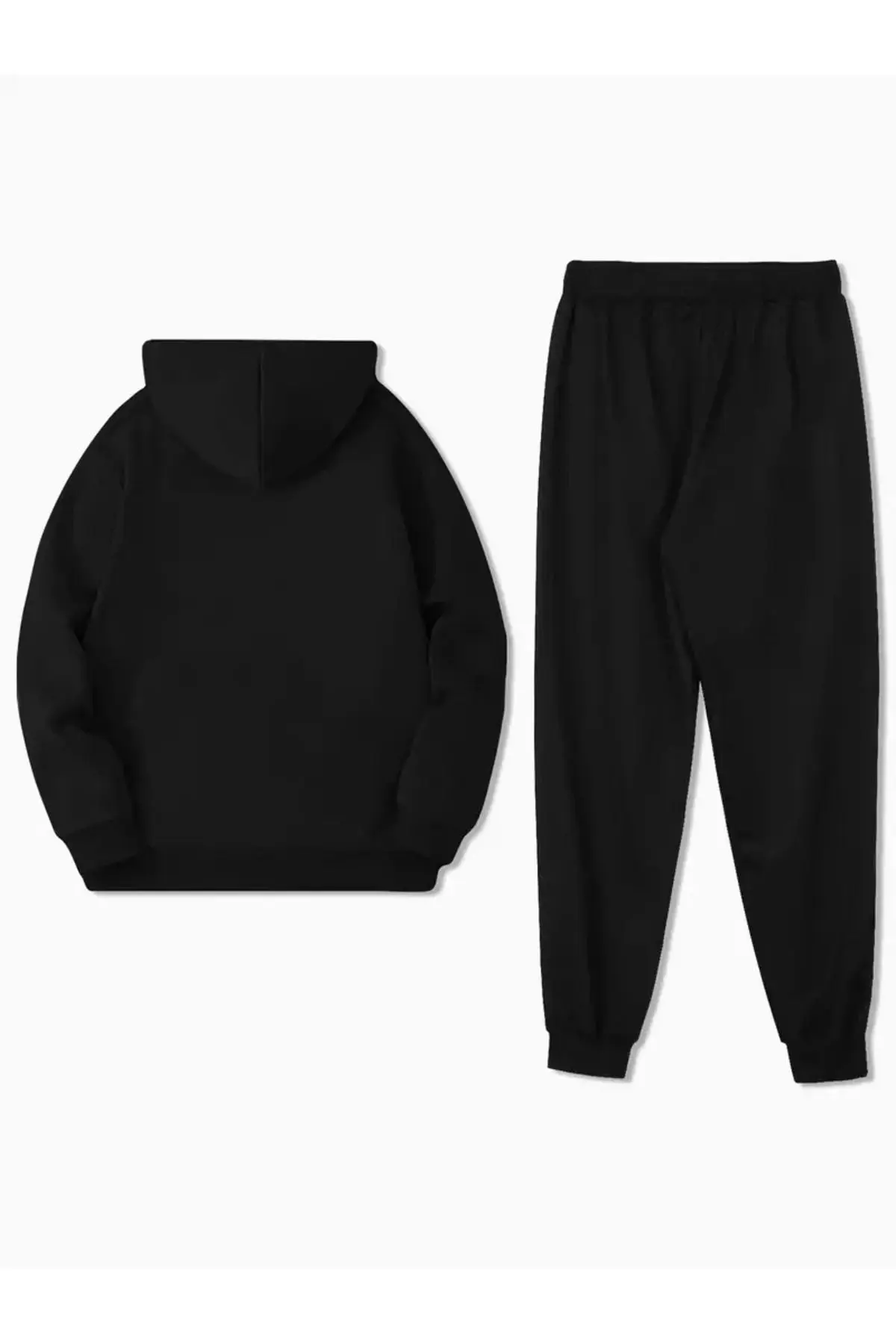 Büyük Beden Unisex Eşofman Takımı - Kapüşonlu Sweatshirt & Jogger Eşofman Altı