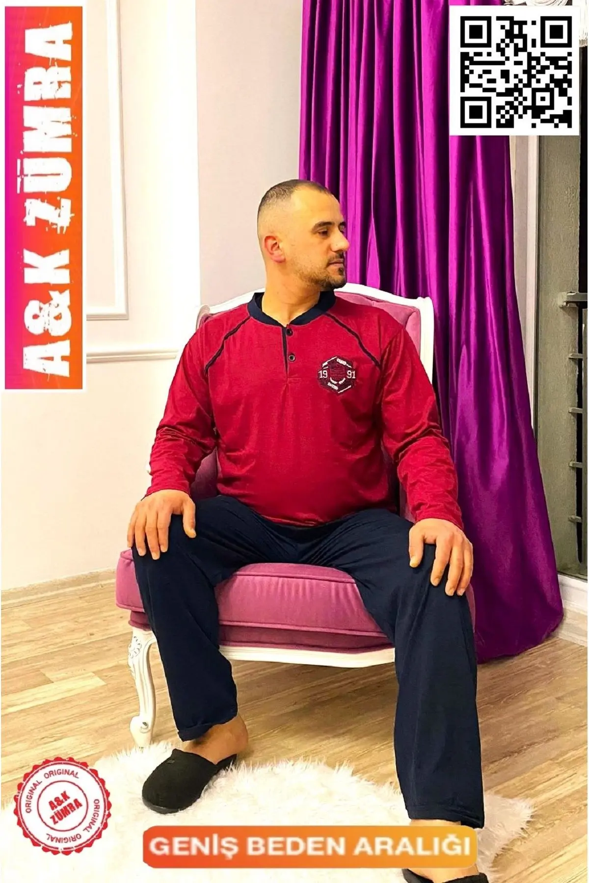 A&K ZÜMRA Penye Pamuk Ekonomik Yazlık Erkek Pijama Takımı Bordo