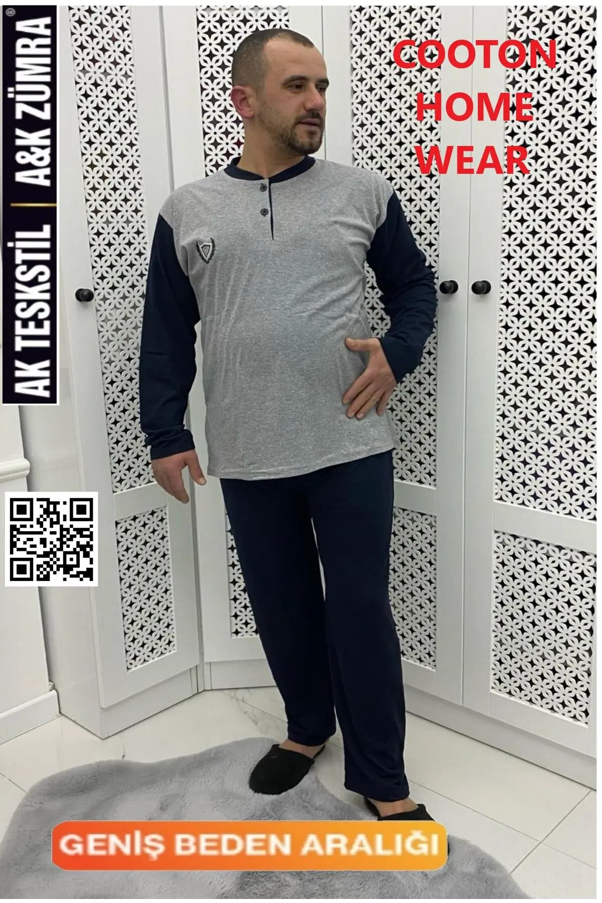 Penye Pamuk Ekonomik Yazlık Erkek Pijama Takımı Gri