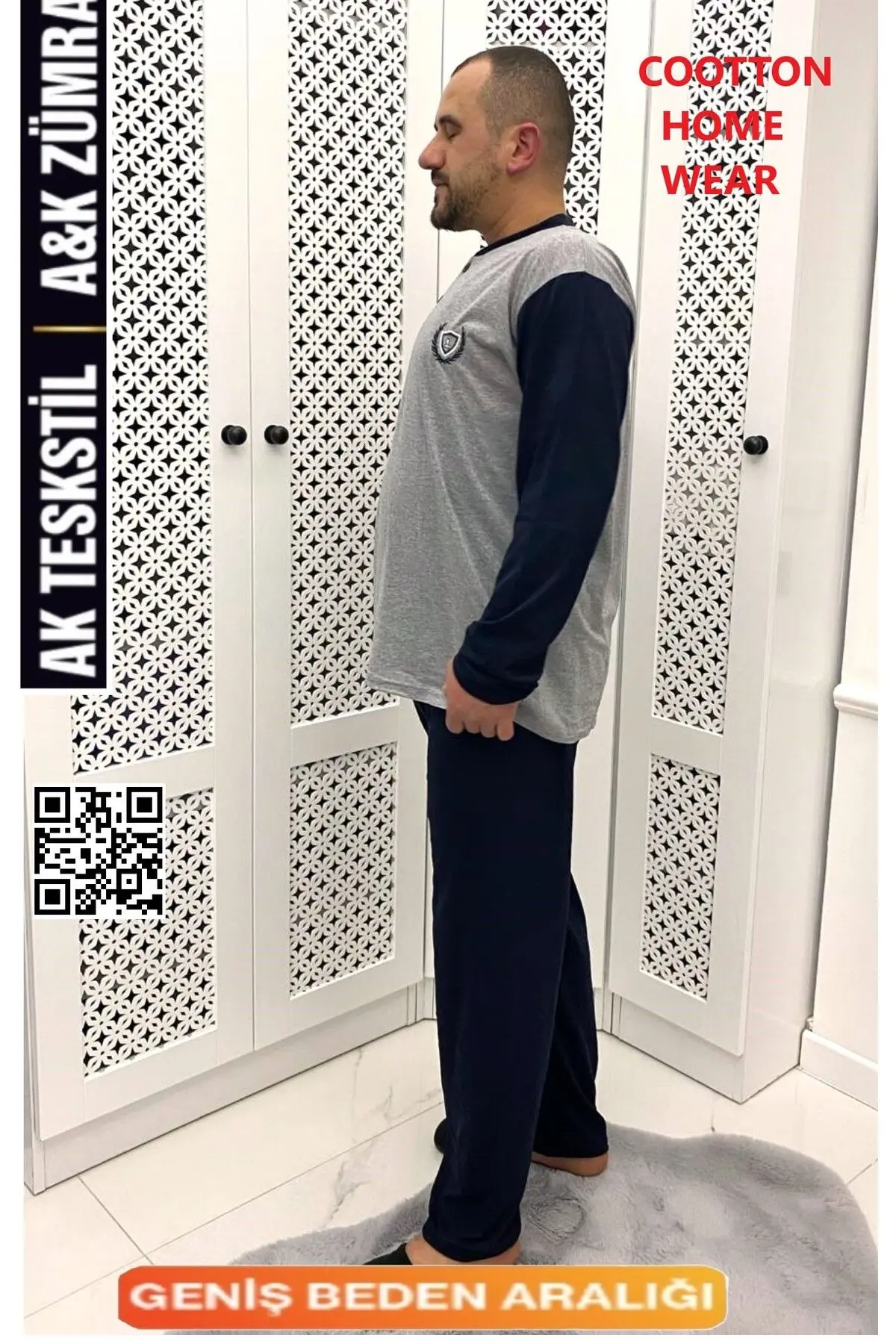 Penye Pamuk Ekonomik Yazlık Erkek Pijama Takımı Gri