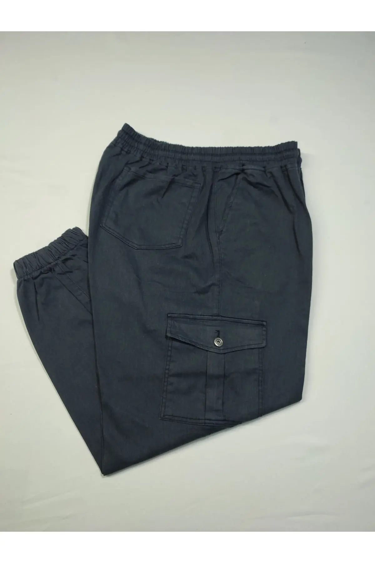 Denim Büyük Beden Erkek Keten Kargo Jogger 5891