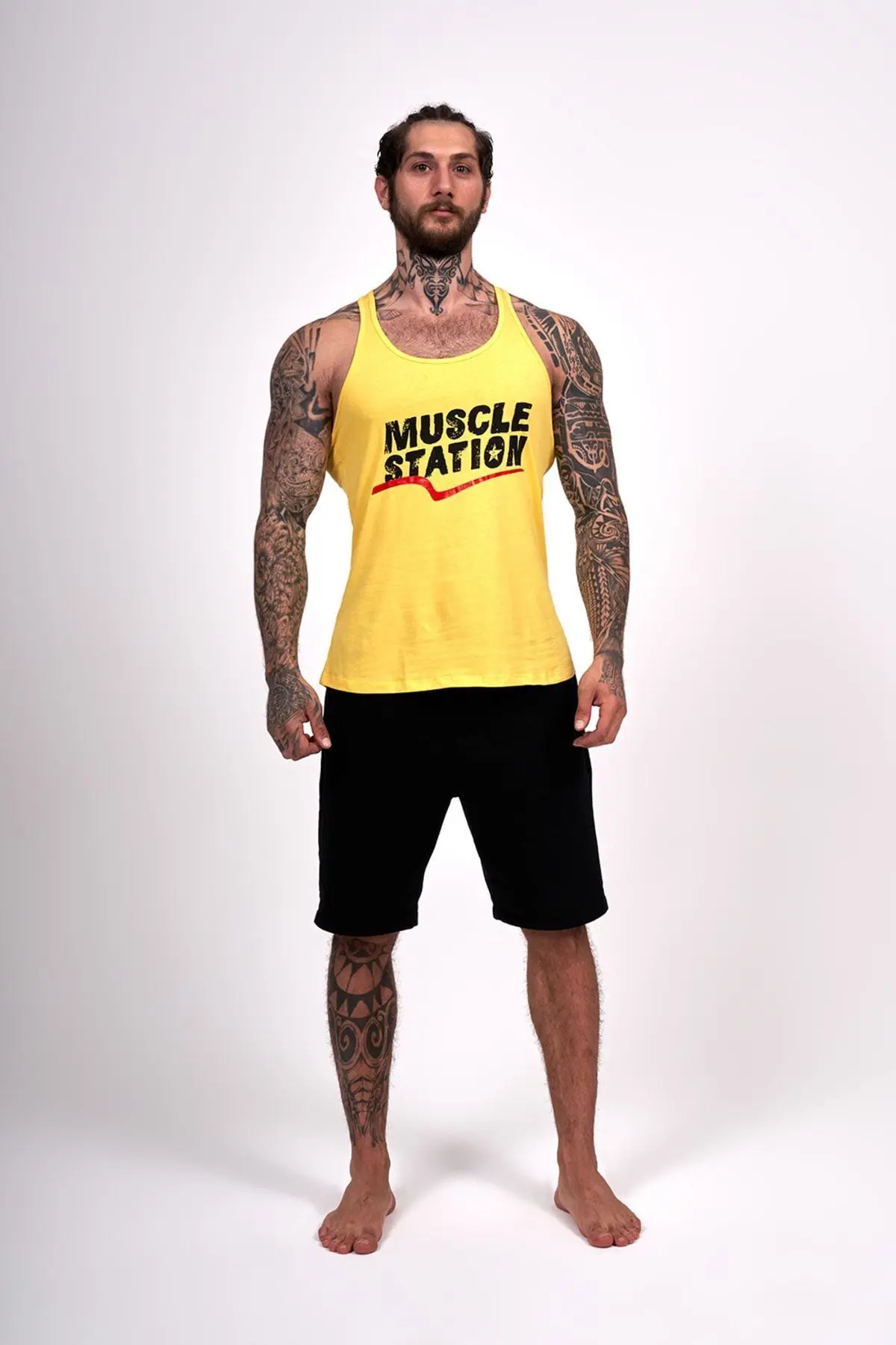 Musclestation Toughman Tank Workout Fitness Sarı Atlet
