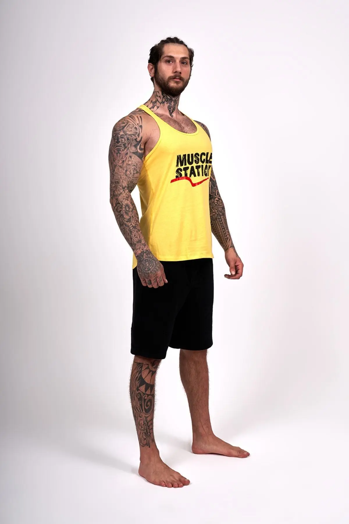 Musclestation Toughman Tank Workout Fitness Sarı Atlet