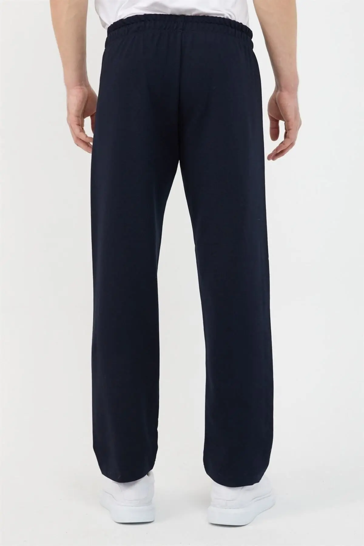 Lacivert Erkek Düz Paça Cep Fermuar Detaylı Rahat Kesim Premium Kumaş Eşofman Altı