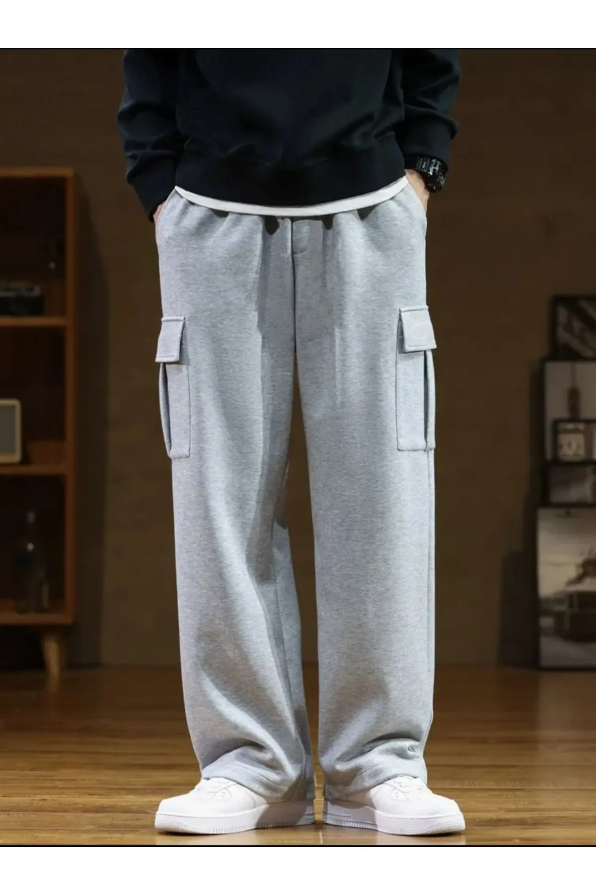 Kargo Cepli Baggy Oversize Kesim Mevsimlik Erkek Eşofman Alt