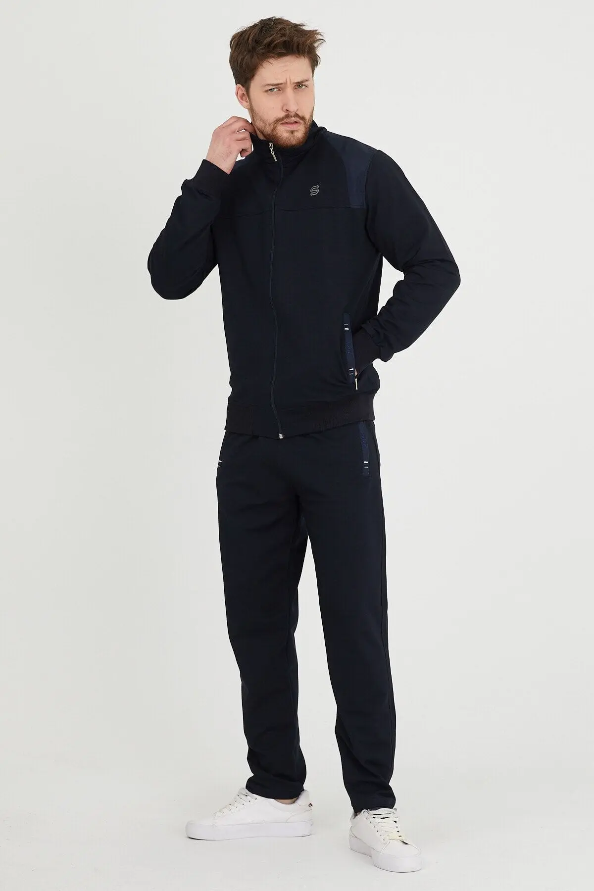 Erkek Hakim Yaka Eşofman Takımı Büyük Beden Battal