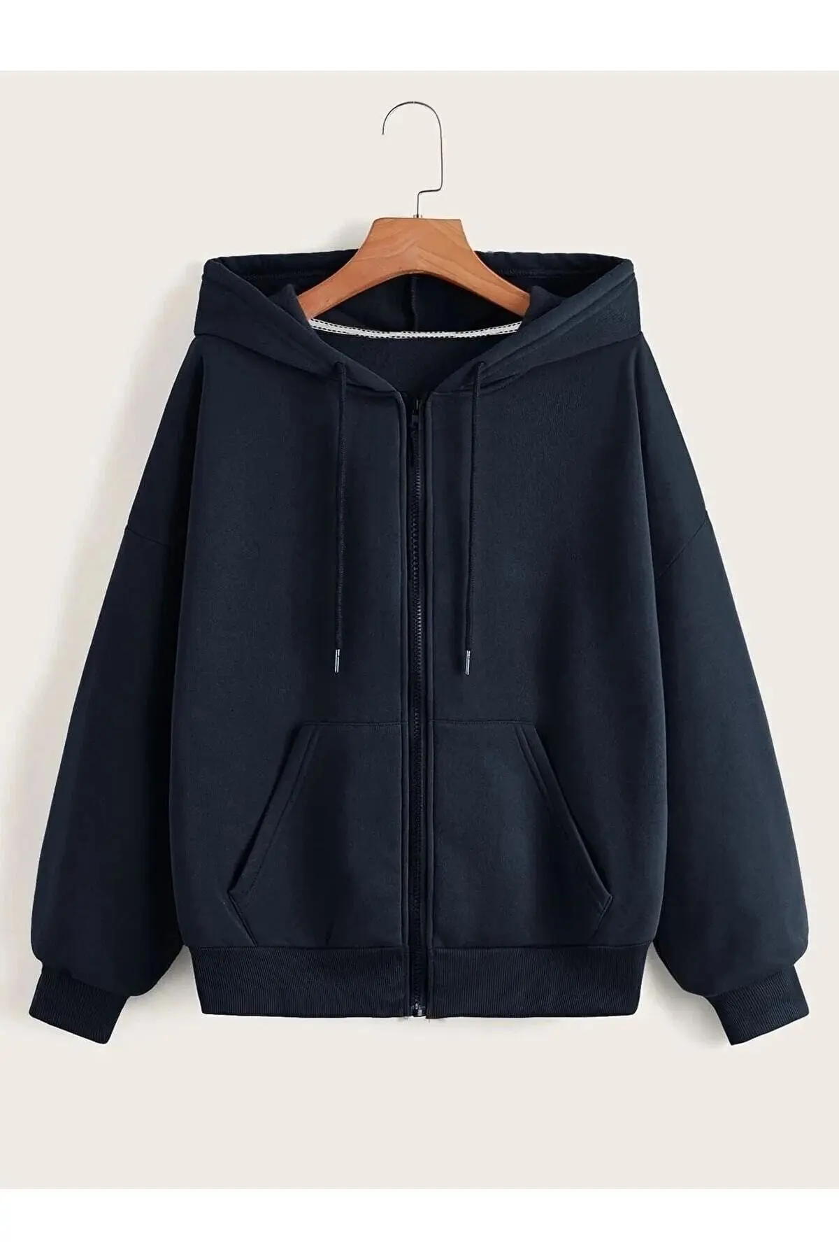 2'li Fermuarlı Kapüşonlu Oversize Sweatshirt