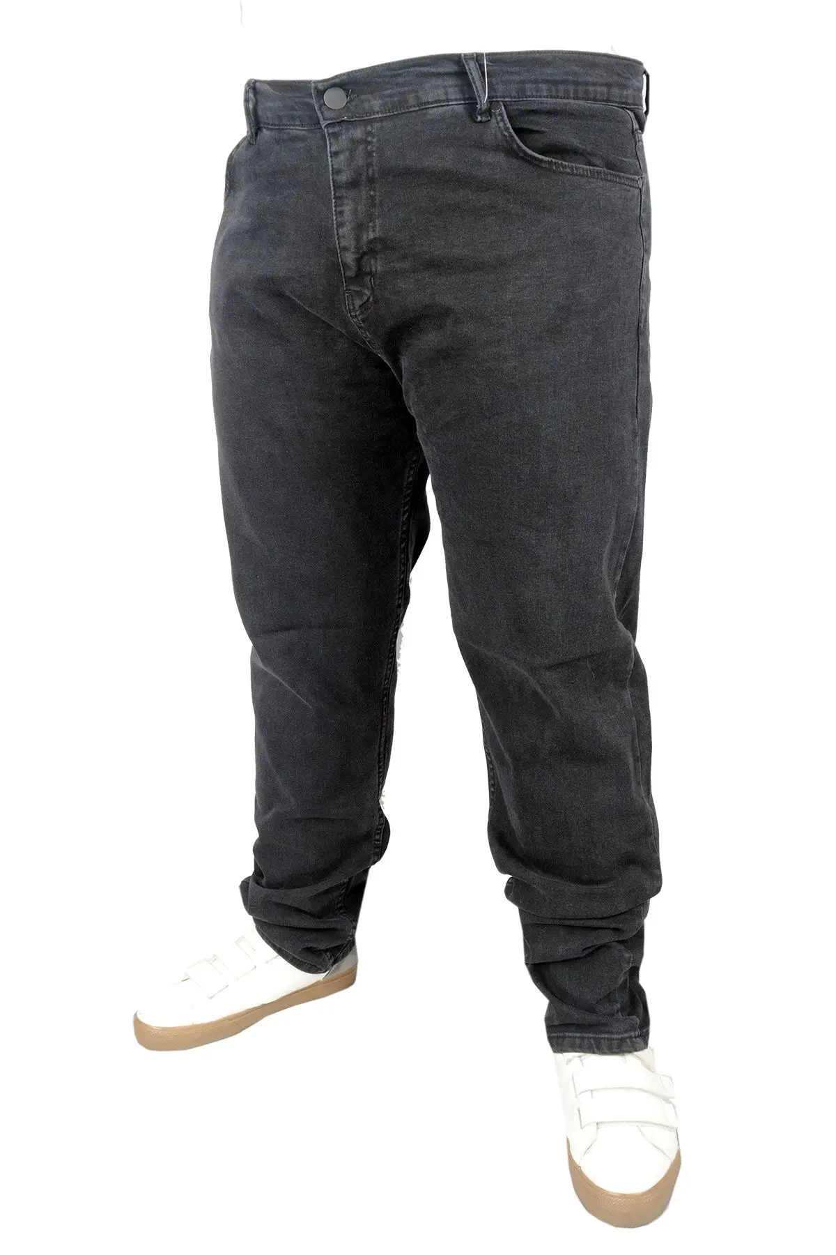 Modexl Mode Xl Büyük Beden Erkek Pantolon Kot Black 21920 Füme