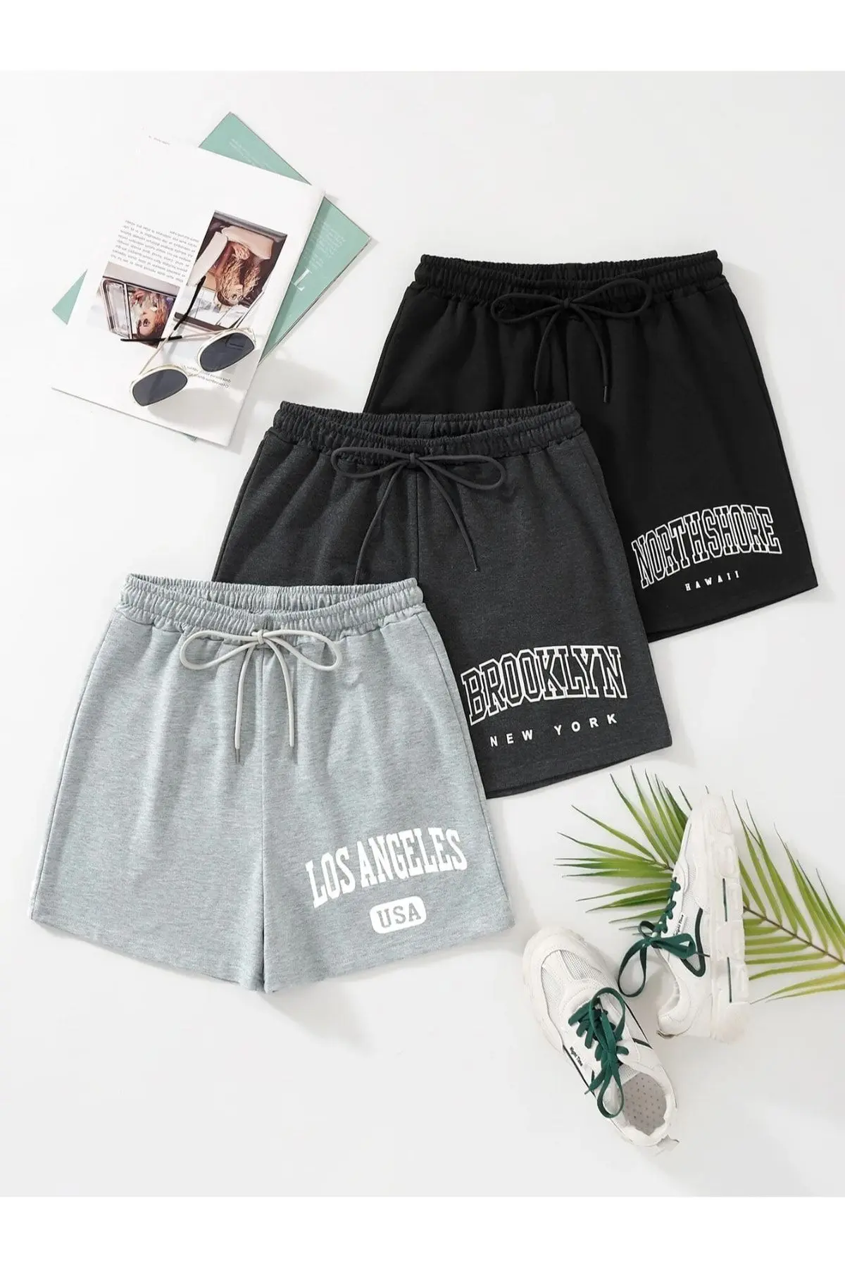 Machetta 3'lü Set(takım) Penye Yazlık Unisex Baskılı Şort