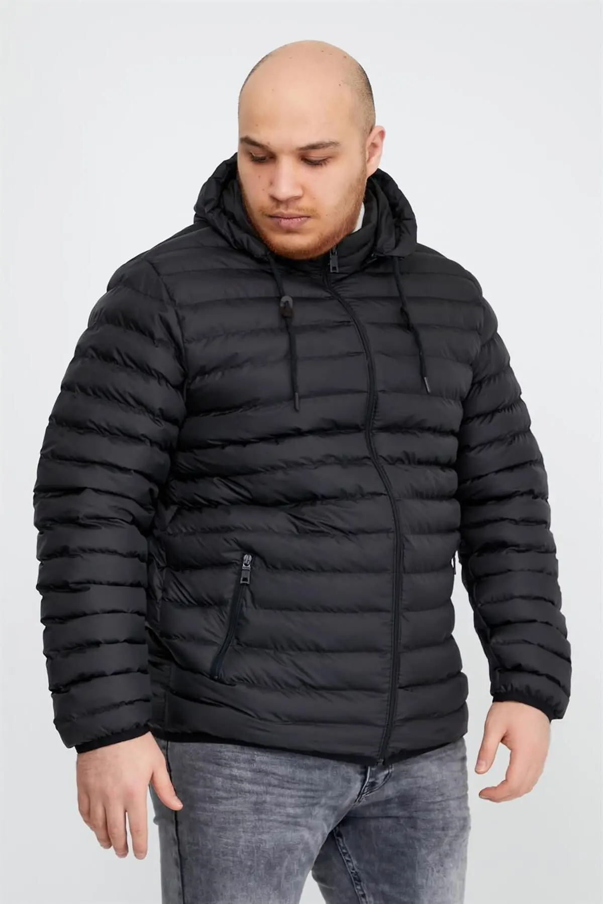 Erkek Battal Şişme Mont Siyah