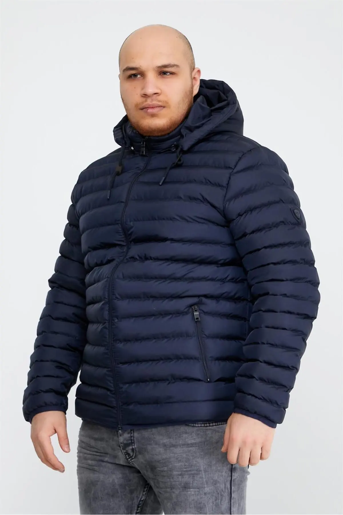 Erkek Büyük Beden Şişme Mont Lacivert