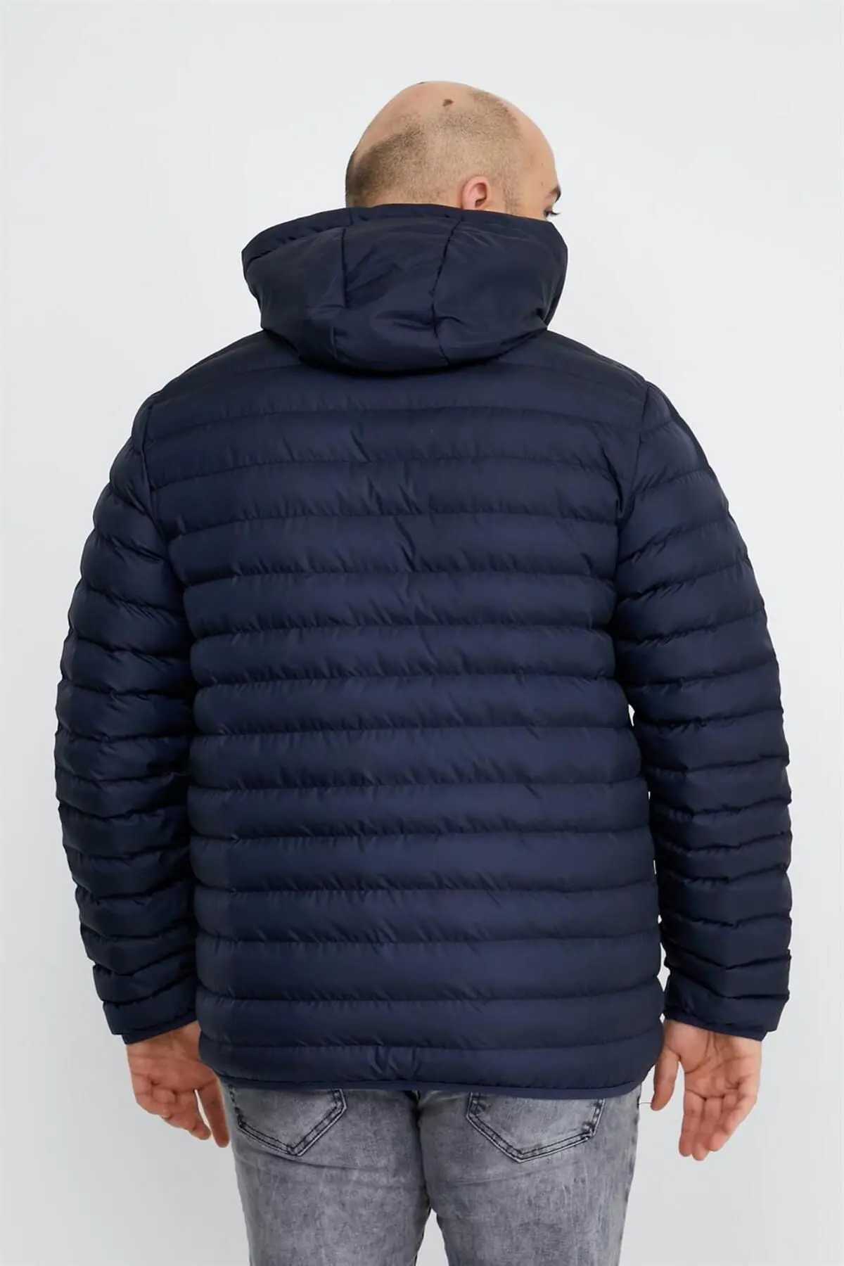 Erkek Büyük Beden Şişme Mont Lacivert