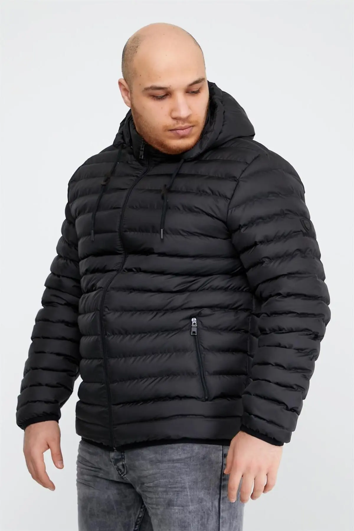 Erkek Battal Şişme Mont Siyah