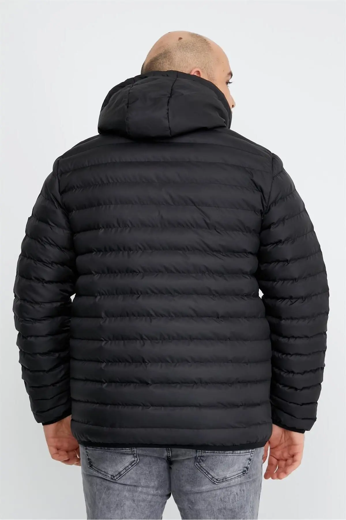 Erkek Battal Şişme Mont Siyah