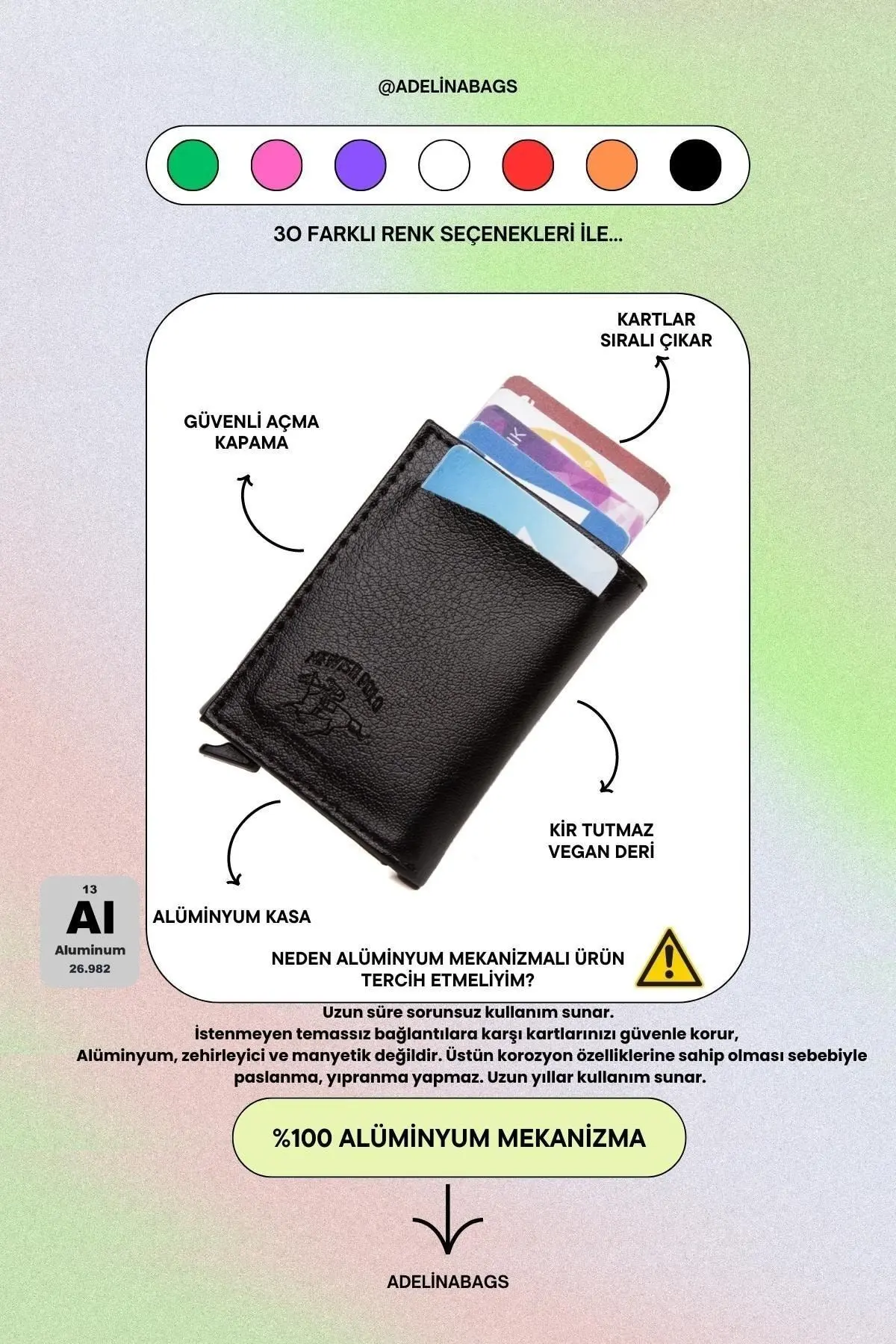 Adelina Fuşya Nova Deri Mekanizmalı Otomatik Kızaklı Kartlık Cüzdan (7X10CM)