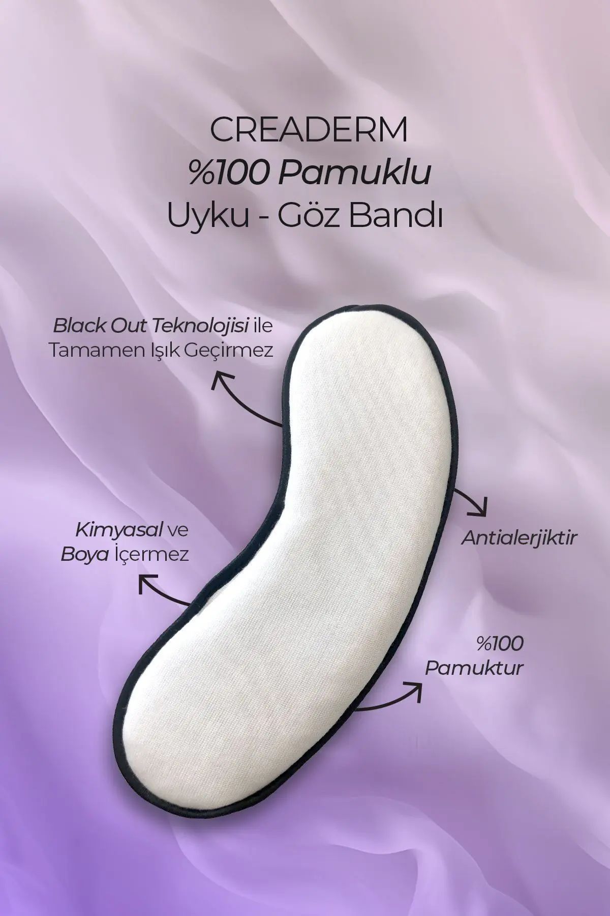 %100 PAMUKLU UYKU GÖZLÜĞÜ/GÖZ BANDI/ ANTİ ALERJİK YIKANABİLİR BOYA KİMYASAL İÇERMEZ EYE SLEEP PATCH