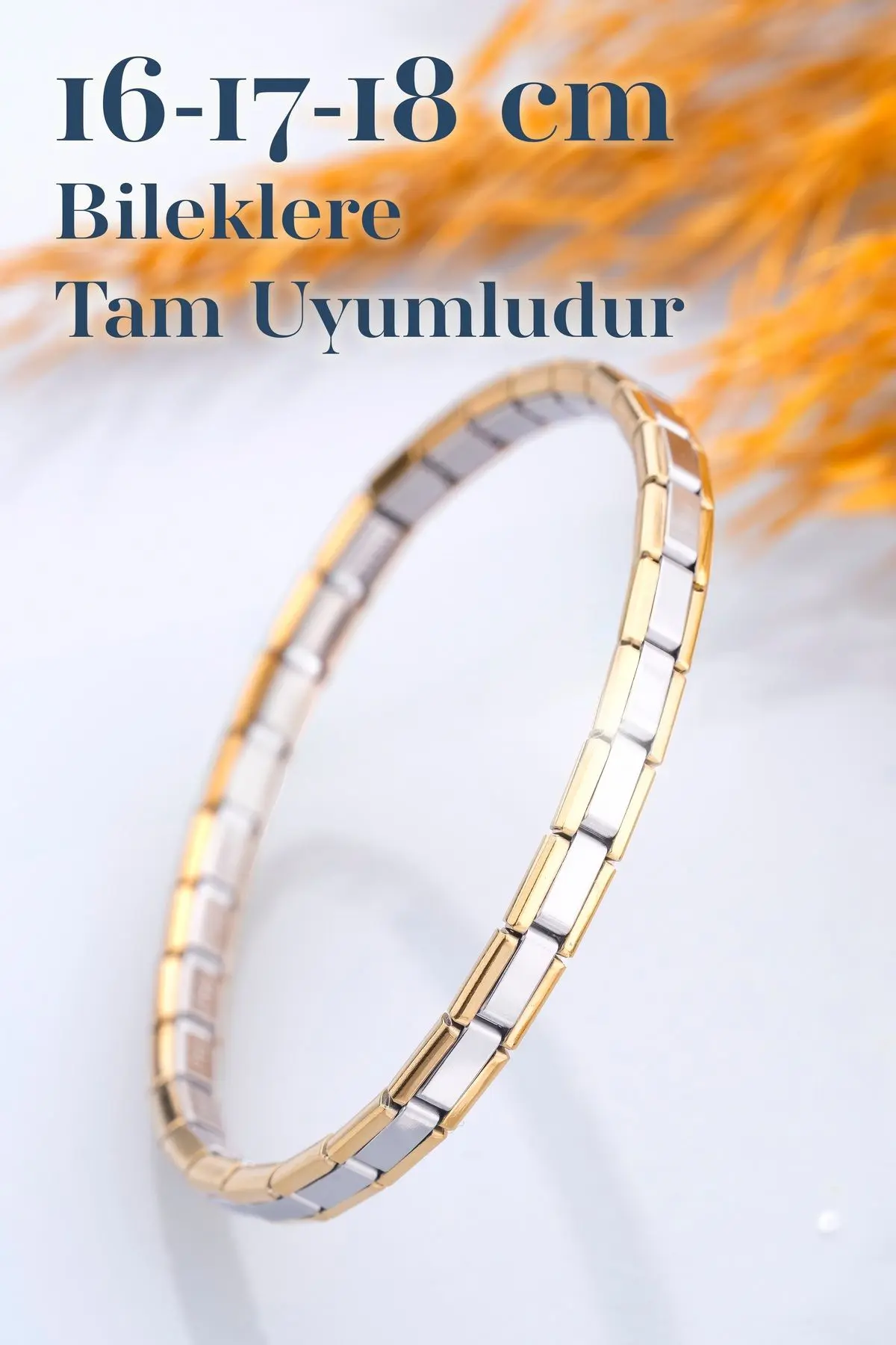 İnce Nomi İtalyan Charm Çelik Gümüş Ve Altın Bileklik