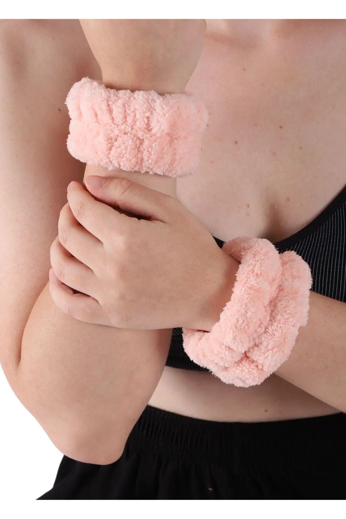 Soft Saç Bandı Ve Bileklik Makyaj Uygulama Seti Pembe