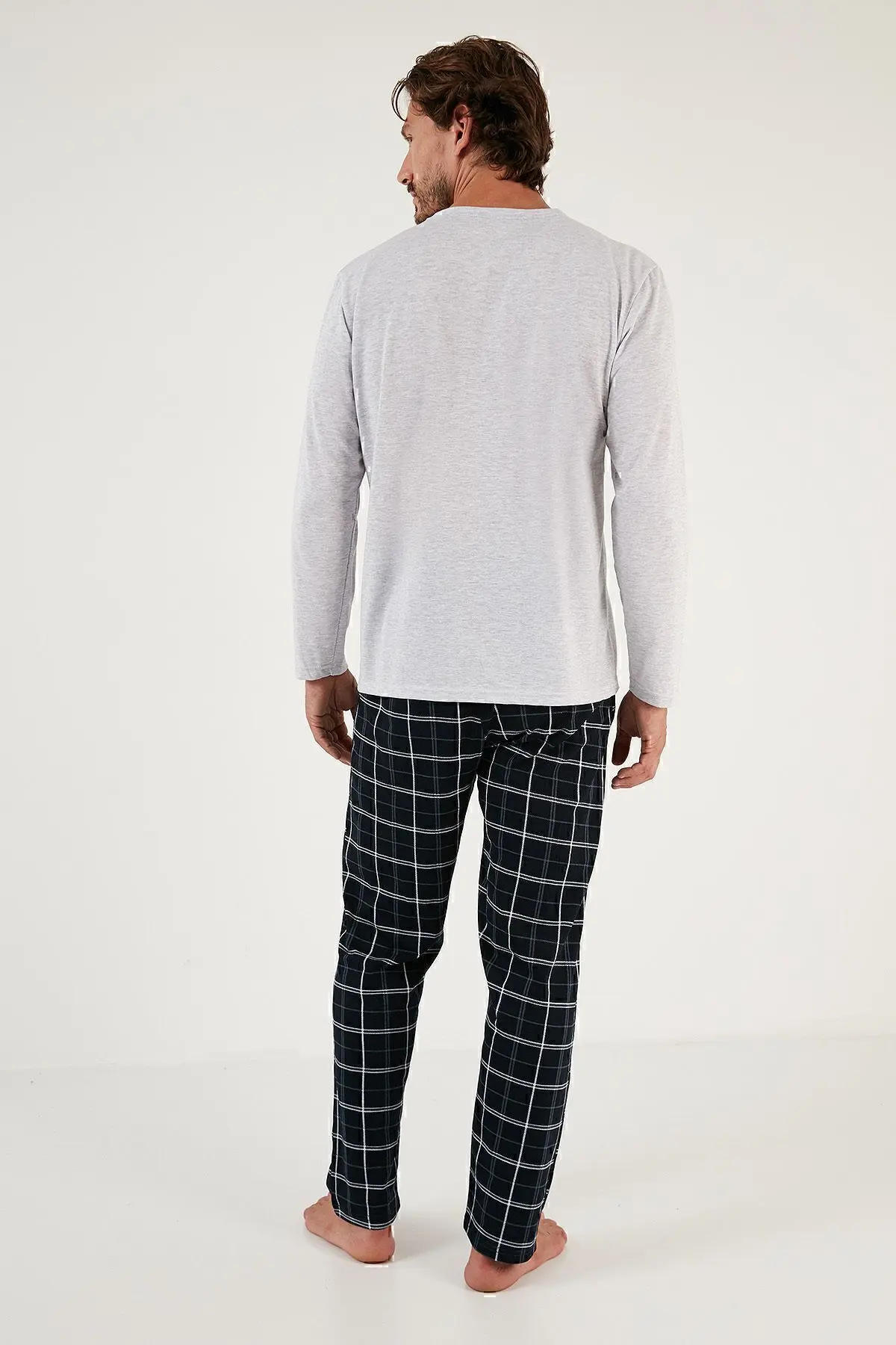 Ekoseli Cepli Beli Lastikli % 100 Pamuk Regular Fit Pijama Takımı Erkek PİJAMA TAKIMI 657200