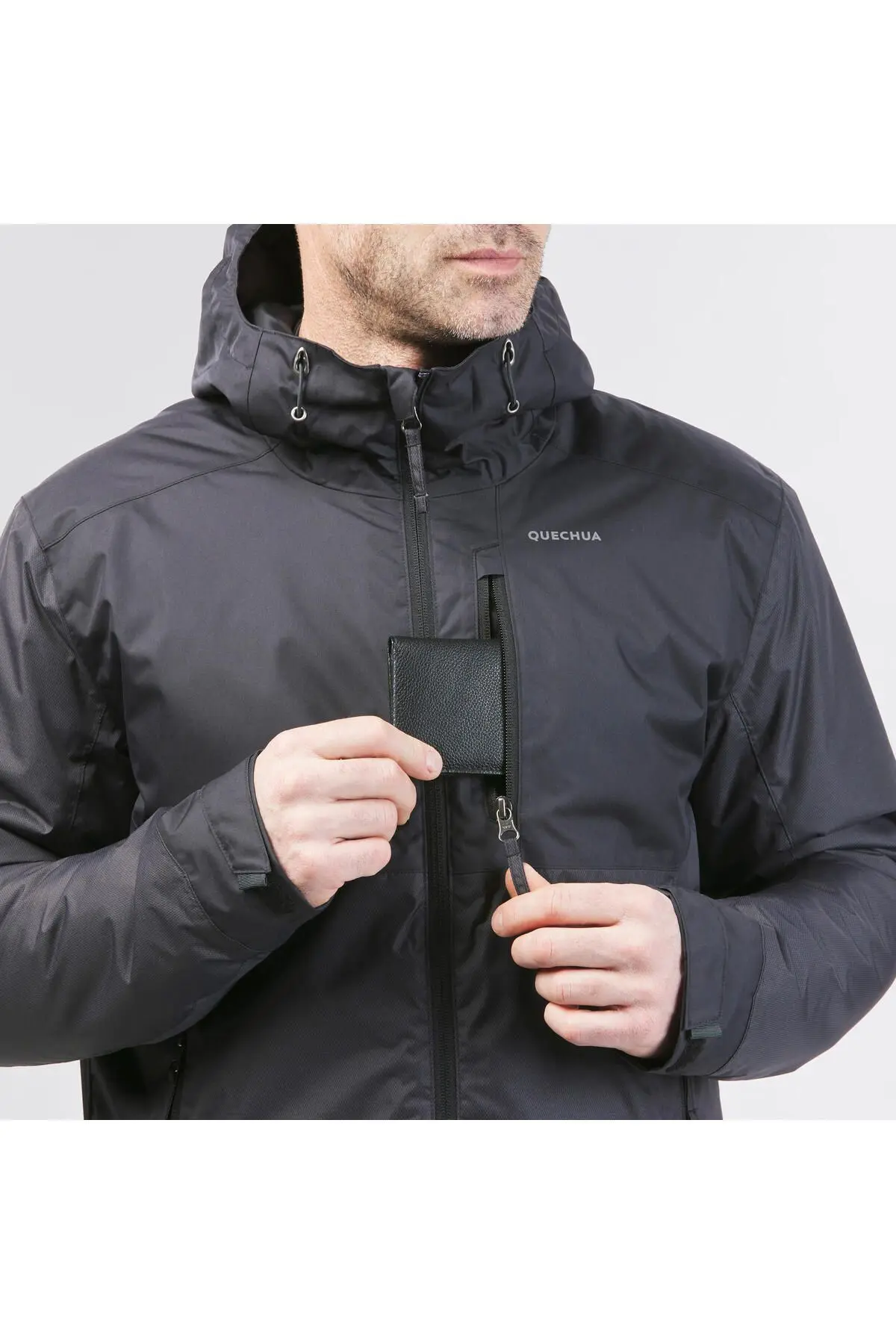 Erkek Su Geçirmez Outdoor Kar Montu / Kışlık Mont - Siyah - Sh500 -10°c