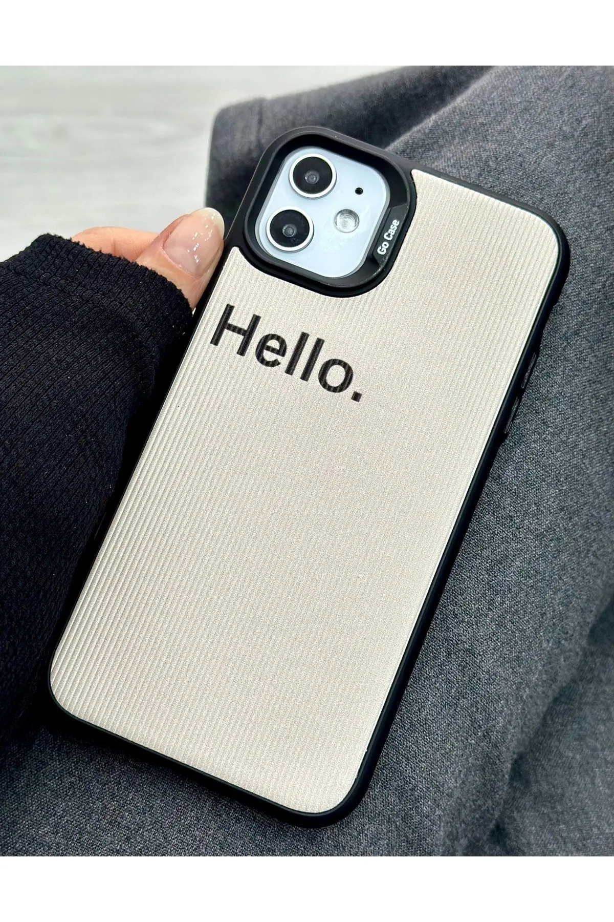 Iphone 11 Uyumlu Kaplama Hello Tasarımlı Yumuşak Silikon Kamera Korumalı Kılıf