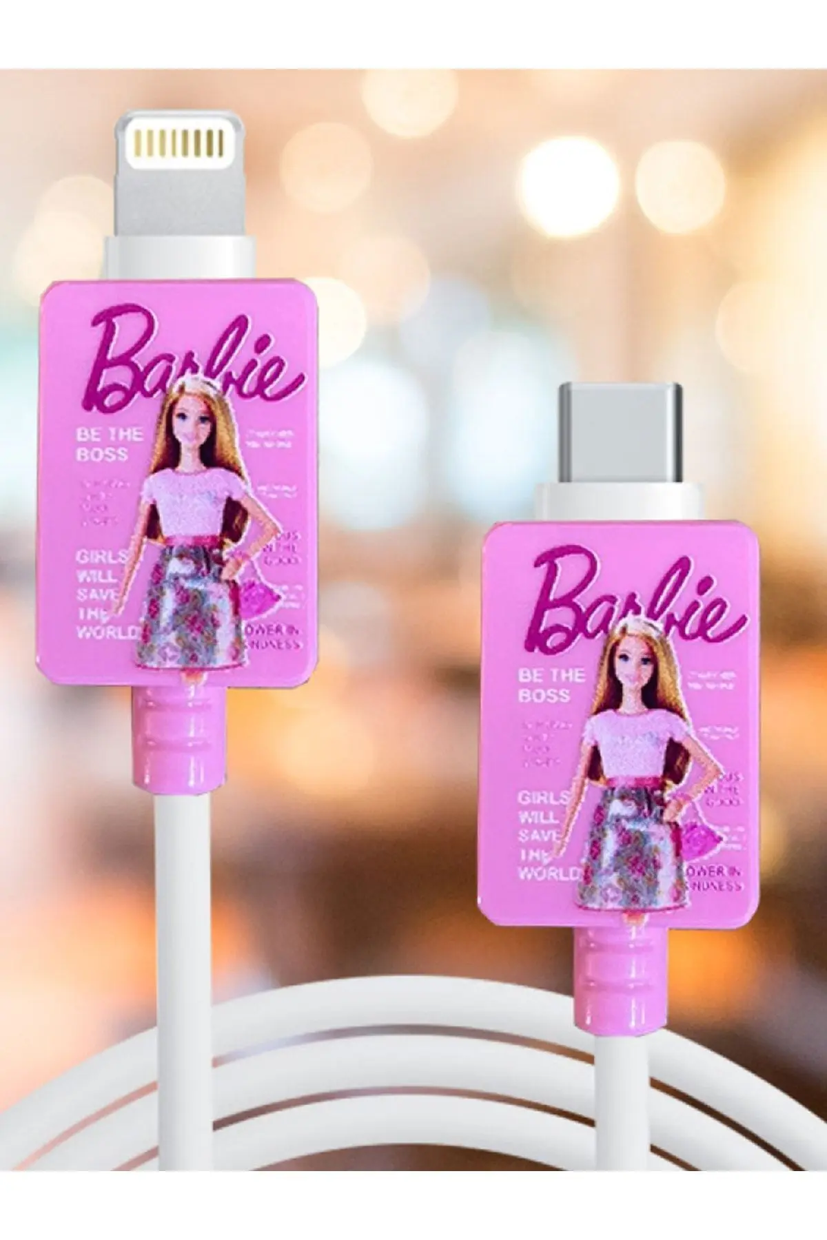 3GEN CASE Kablo Ucu Koruyucu Barbie Desenli Iphone 11-12-13-14 Pro & Promax & Plus Uyumlu Silikon Kapak